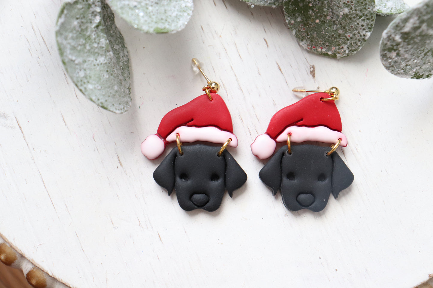 Black Lab Dangle Earrings