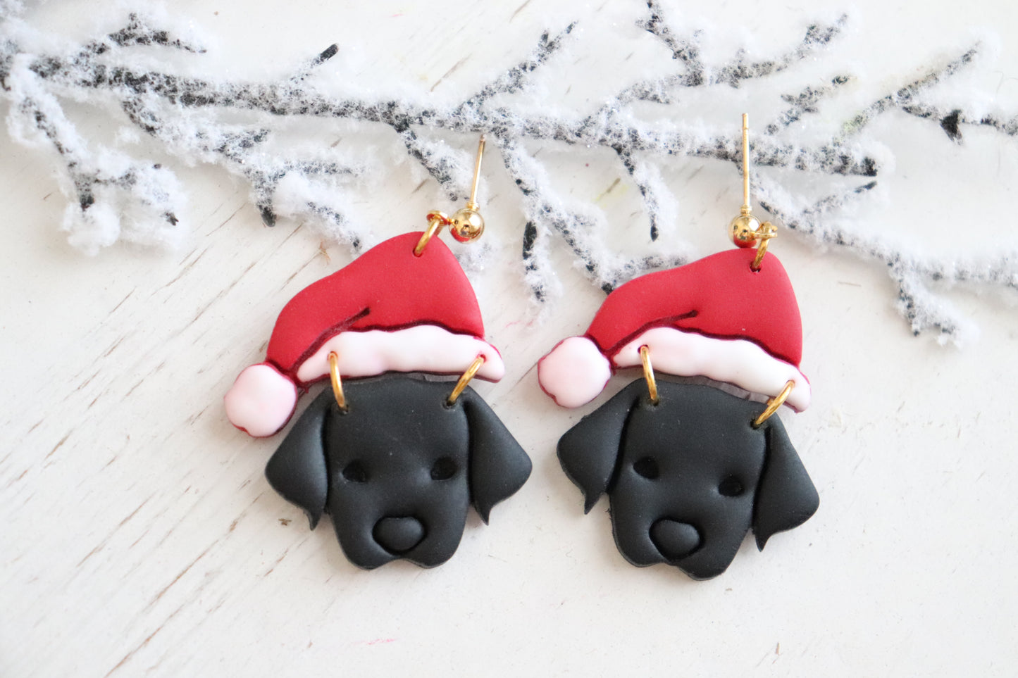 Black Lab Dangle Earrings