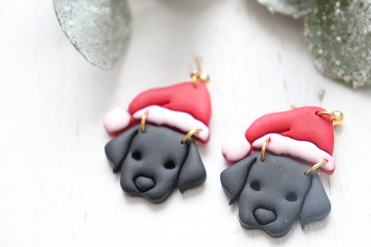 Black Lab Dangle Earrings