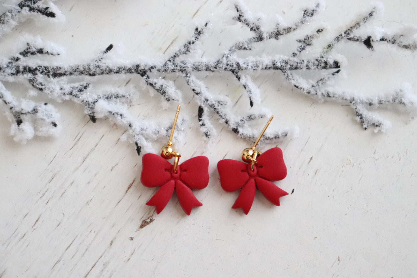 Red Bow Earrings