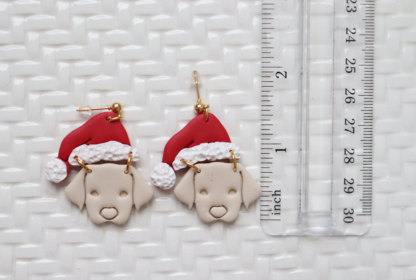 Golden Lab Dangle Earrings