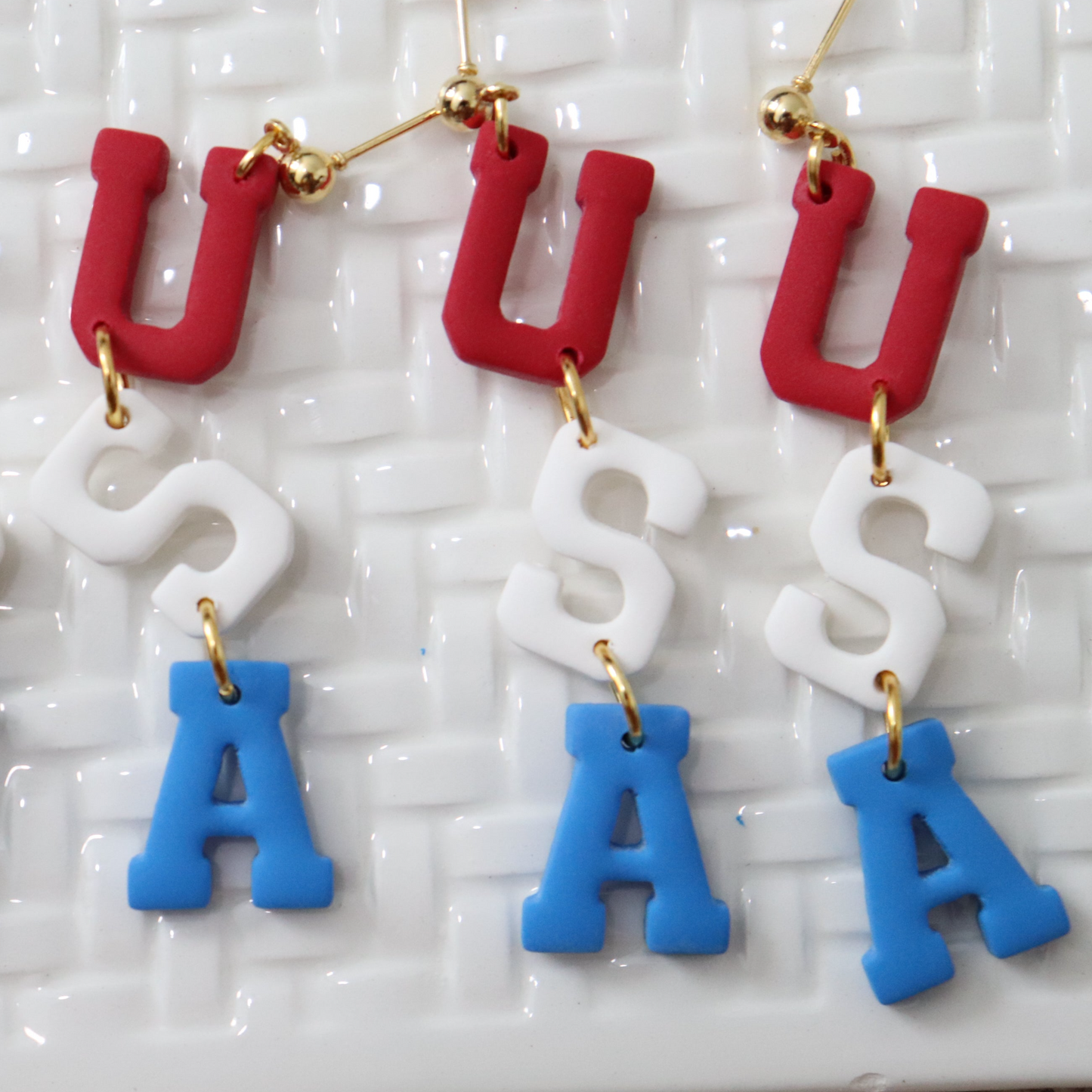 Red White and Blue USA Earrings
