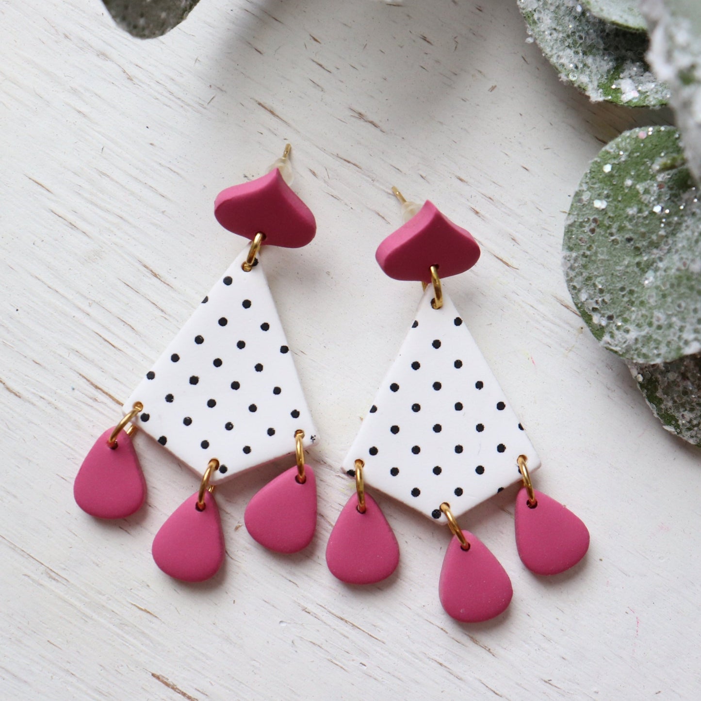 Pink and Polka Dot Dangle