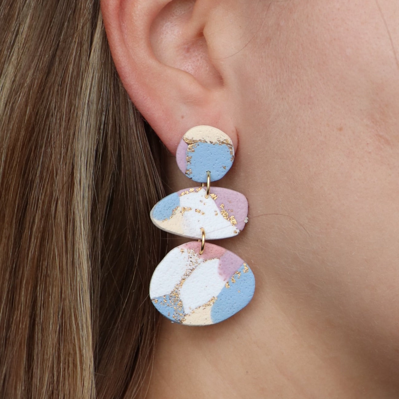 Spring Confetti Triple Dangle Earrings