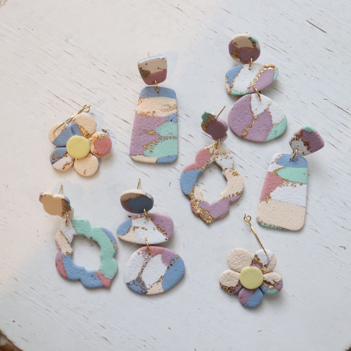 Spring Confetti Triple Dangle Earrings