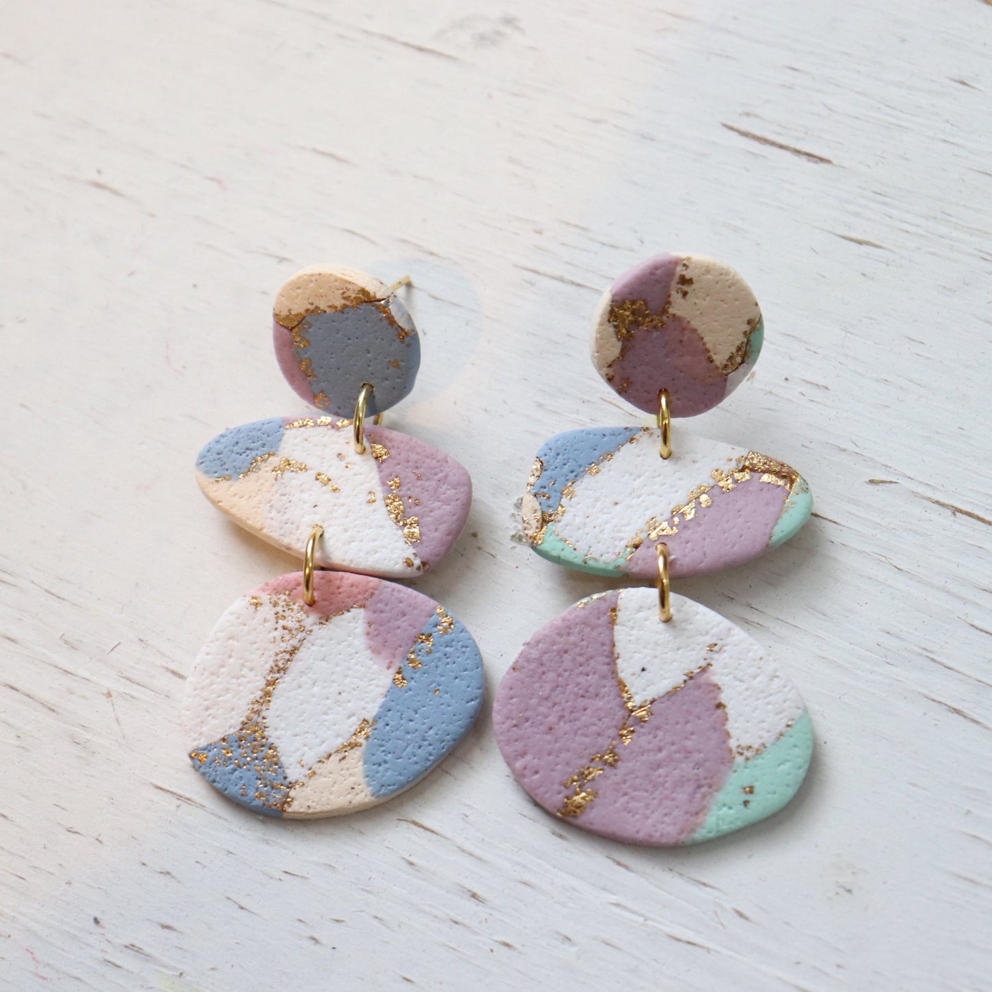 Spring Confetti Triple Dangle Earrings