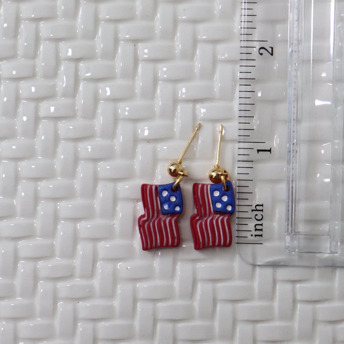 Red White and Blue Flag Earrings