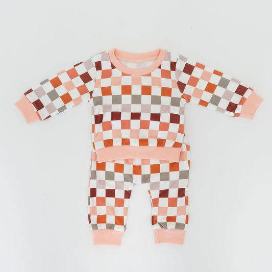 Checkered Pink Matching Set
