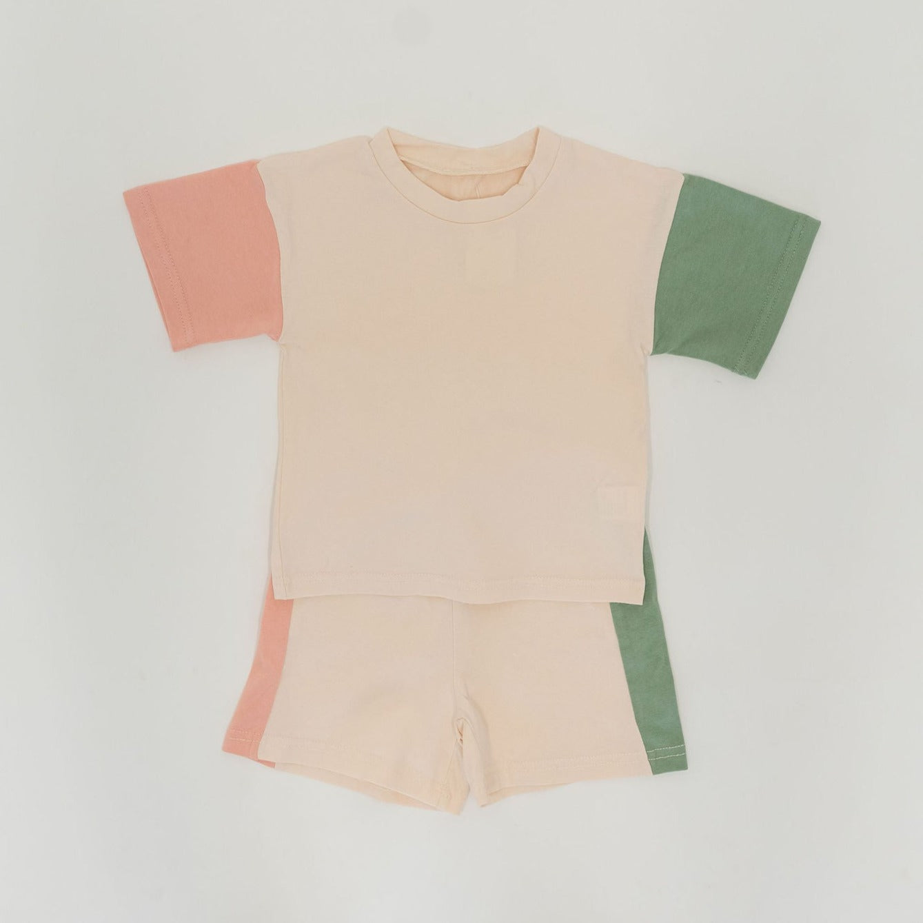 Pink and Green Color Block Set