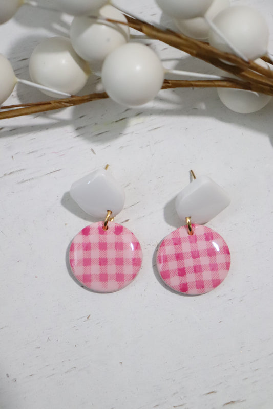 Pink Plaid Dangle