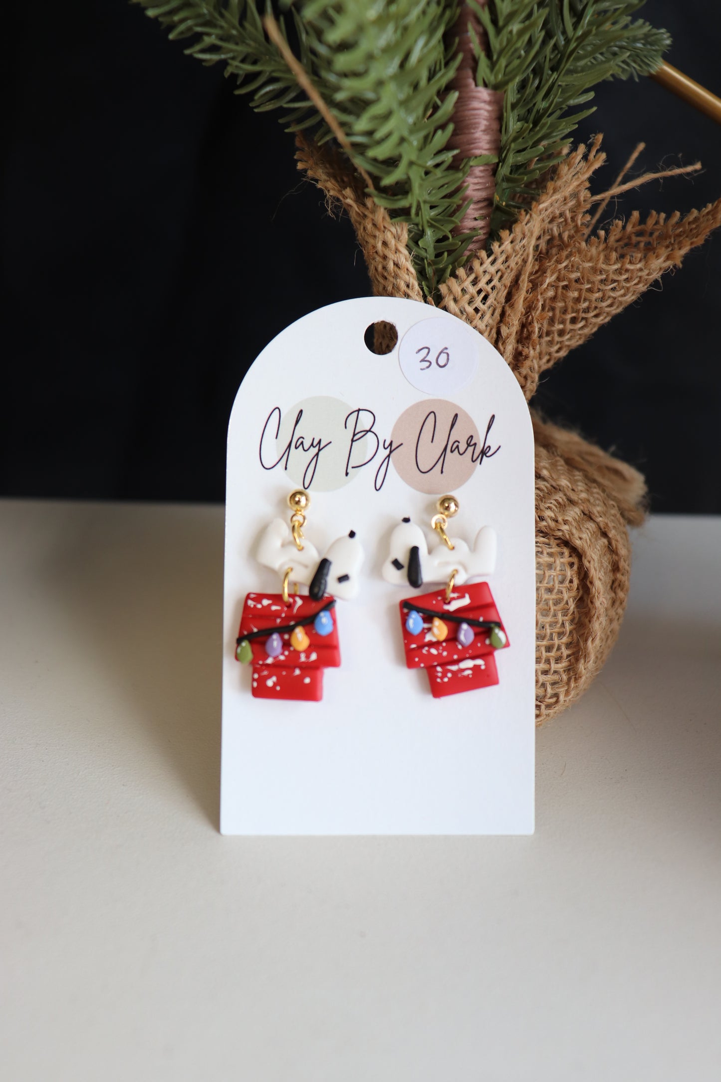 Snoopy House Christmas Earrings