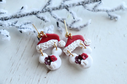 Santa Mouse Ears Earring