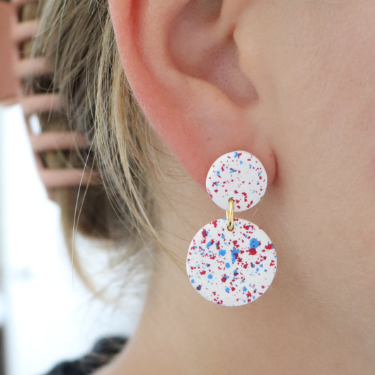 Red White and Blue Firework Earrings