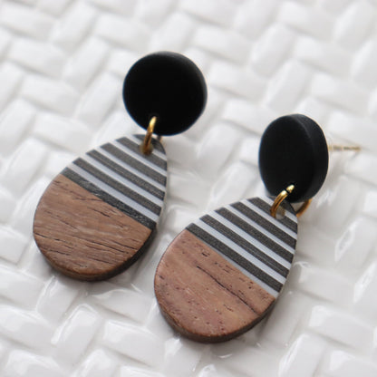 Black and Wood Dangle