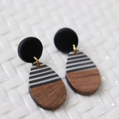 Black and Wood Dangle