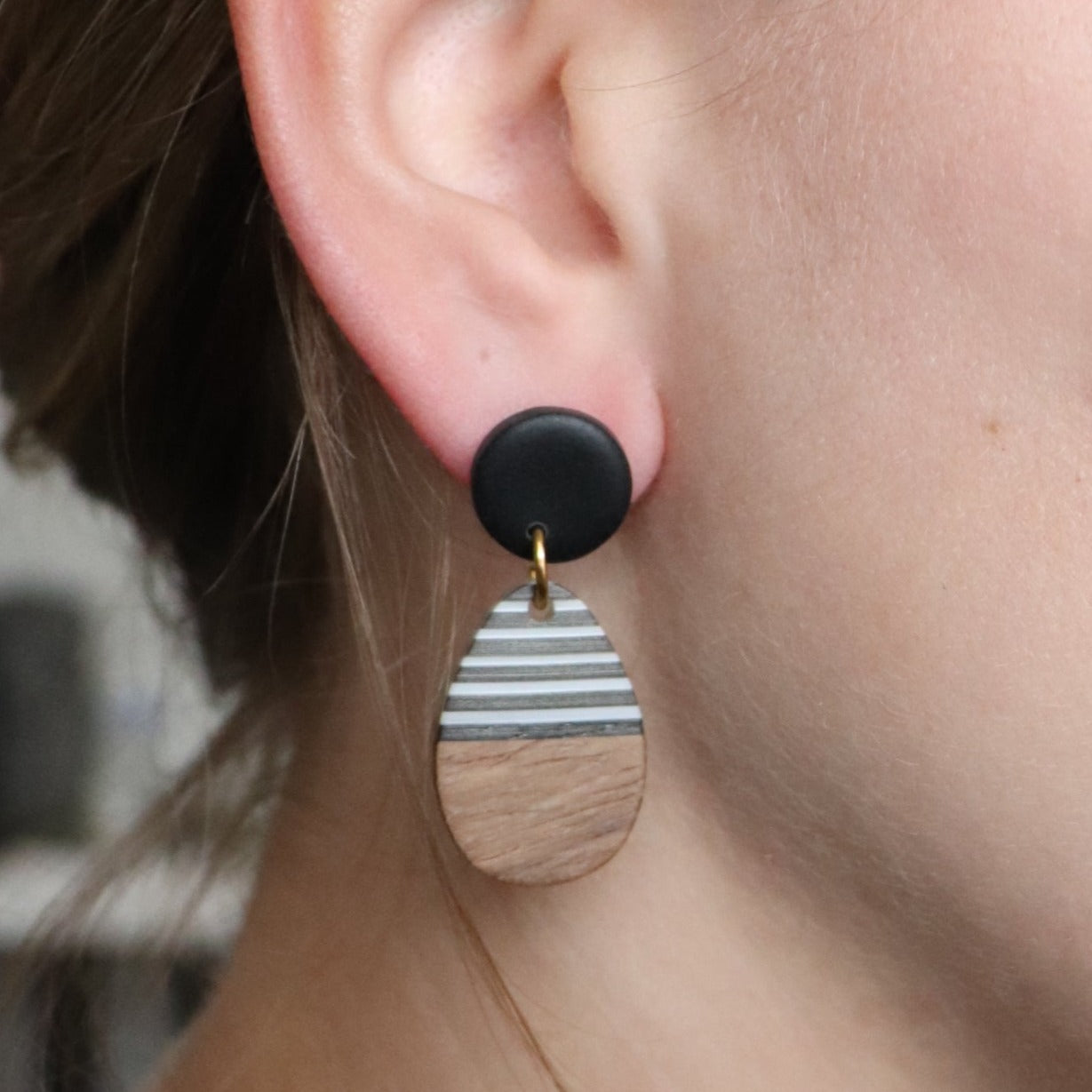 Black and Wood Dangle