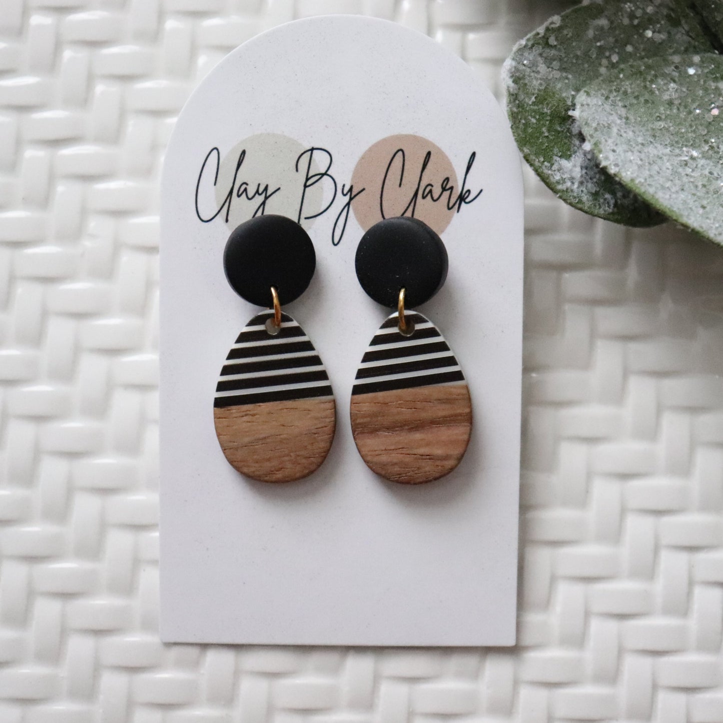 Black and Wood Dangle – Clay by Clark