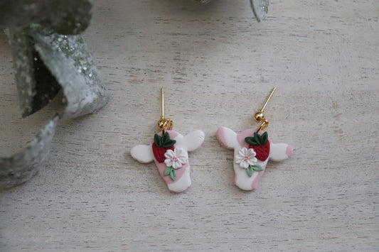 Strawberry Cow Earrings